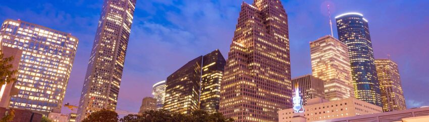 Skyscrapers in Houston, TX, whose residents can get bail bond through All About Bail Bonds
