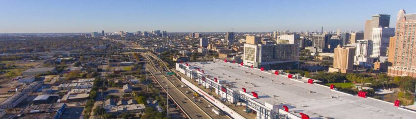 Aerial view of Second Ward, TX, whose resident can get a local bail bond through All About Bail Bonds
