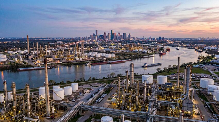 Aerial view of Channelview, TX, whose residents can get bail bonds with help from a local bail bondsman