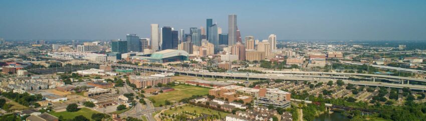 Aerial view of Manchester, TX, whose residents can get the services of a local bail bondsman from All About Bail Bonds