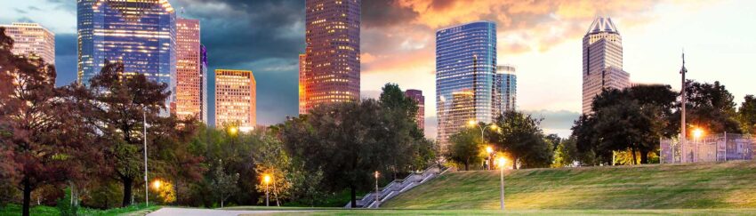 Skyscrapers in Houston, TX, whose residents can get bail bond loans through All About Bail Bonds