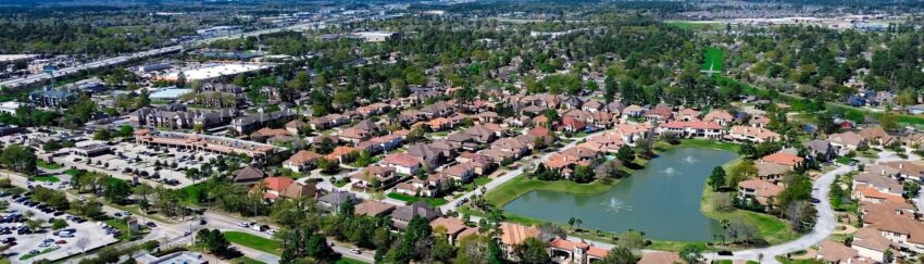 An aerial view of Pine Valley, TX, whose residents can get cheap bail bonds from All About Bail Bonds
