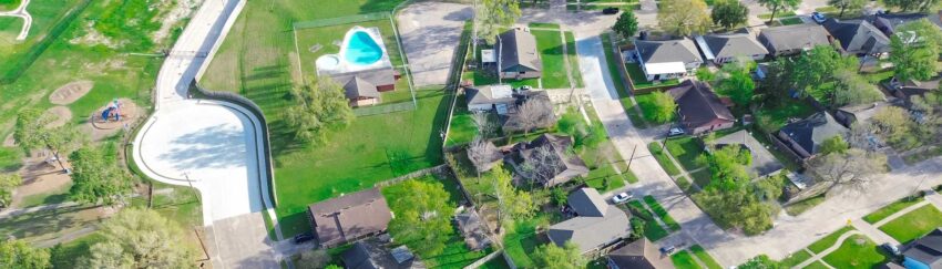 Aerial view of Harrisburg, TX