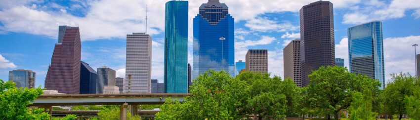Skyscrapers in Houston Gardens, TX, whose residents can get local bail bonds through All About Bail Bonds