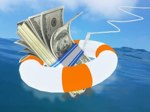 Life preserver holding cash for bail bond loans in Huntsville